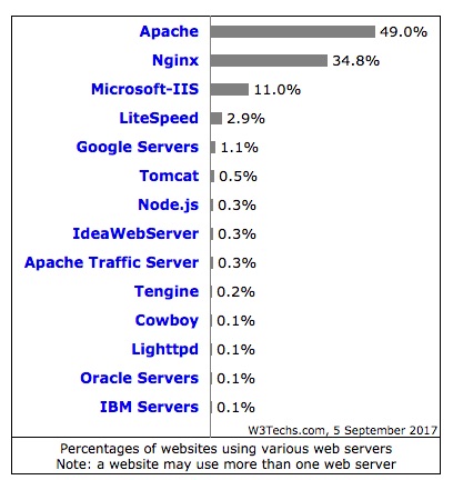 Usage of web servers for websites