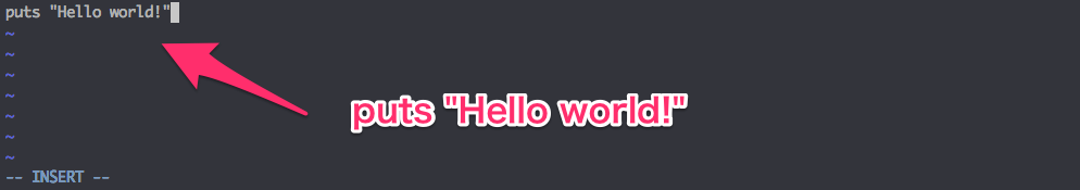 puts "Hello world!"