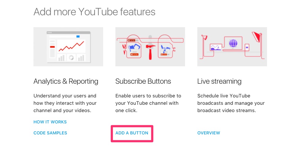 Subscribe Buttons>ADD A BUTTON