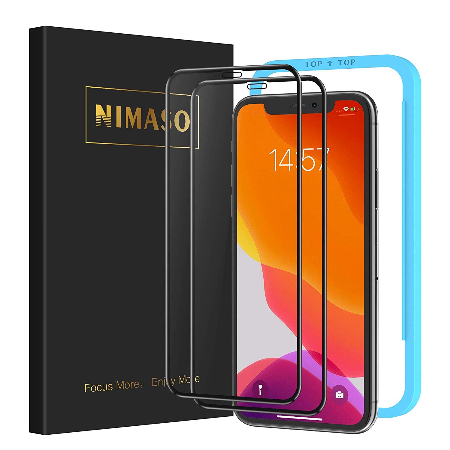 Nimaso iPhone 11 / iPhone XR 用 液晶保護強化ガラスフィルム（ブルーライトカット）