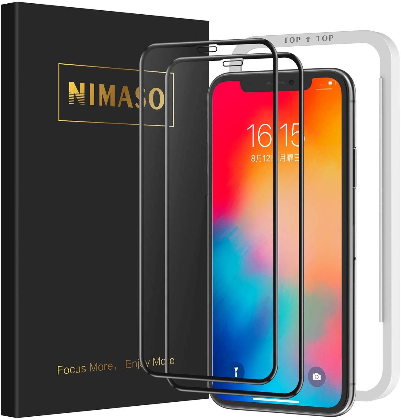 Nimaso iPhone 11 / iPhone Xs / iPhone X 用 液晶保護強化ガラスフィルム